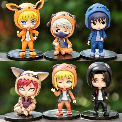 New Collectible Anime Ninja Model HoodieStyle Sasuke Kakashi Figurines Ideal for Boys Anime Figure Collection