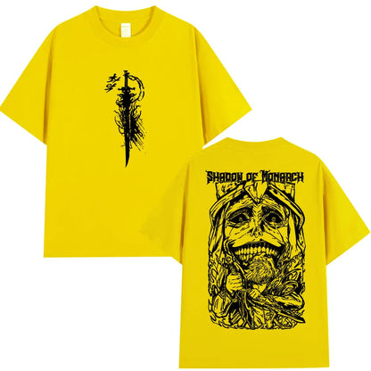 Japan Anime Solo Leveling Harajuku Style T Shirts Statue of God Sung Jinwoo Men Women Punk T-shirts Loose Cotton Manga T-shirt