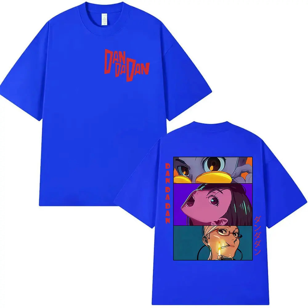 Japan Anime Dandadan Okarun Dan Da Dan Print Tee Shirt Mens Women Vintage Aesthetic T-shirt Fashion High Quality Cotton T Shirts