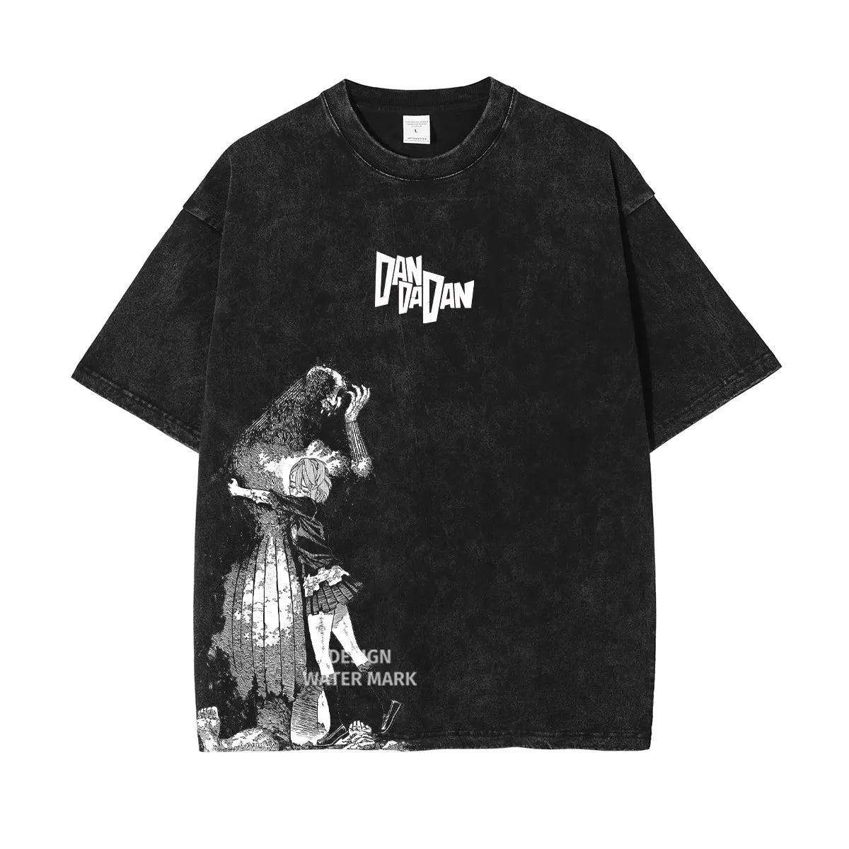 DanDaDan T Shirt Anime Oversized Vintage Washed T-shirts Streetwear Retro Manga Ayase Momo Takakura Ken DTG Printing Top Tee Men