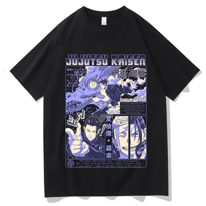 Men's Japanese Jujutsu Kaisen Geto Suguru cartoon anime Harajuku printed short-sleeved T-shirt casual wear