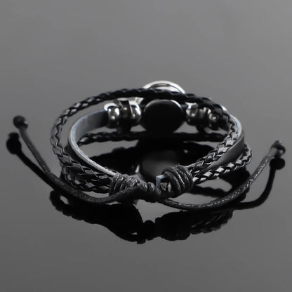 Death Note Design Vintage Leather Rope Bracelet Art Multilayer Braided Bracelets Bangles Handmade Charm Jewelry Gift