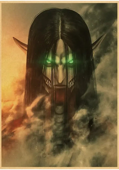 Attack on Titan Season  Eren Poster  Japanese Anime Classic Kraft Paper Wall Art Decor for Home  Room  Unique Prints  Stickers f