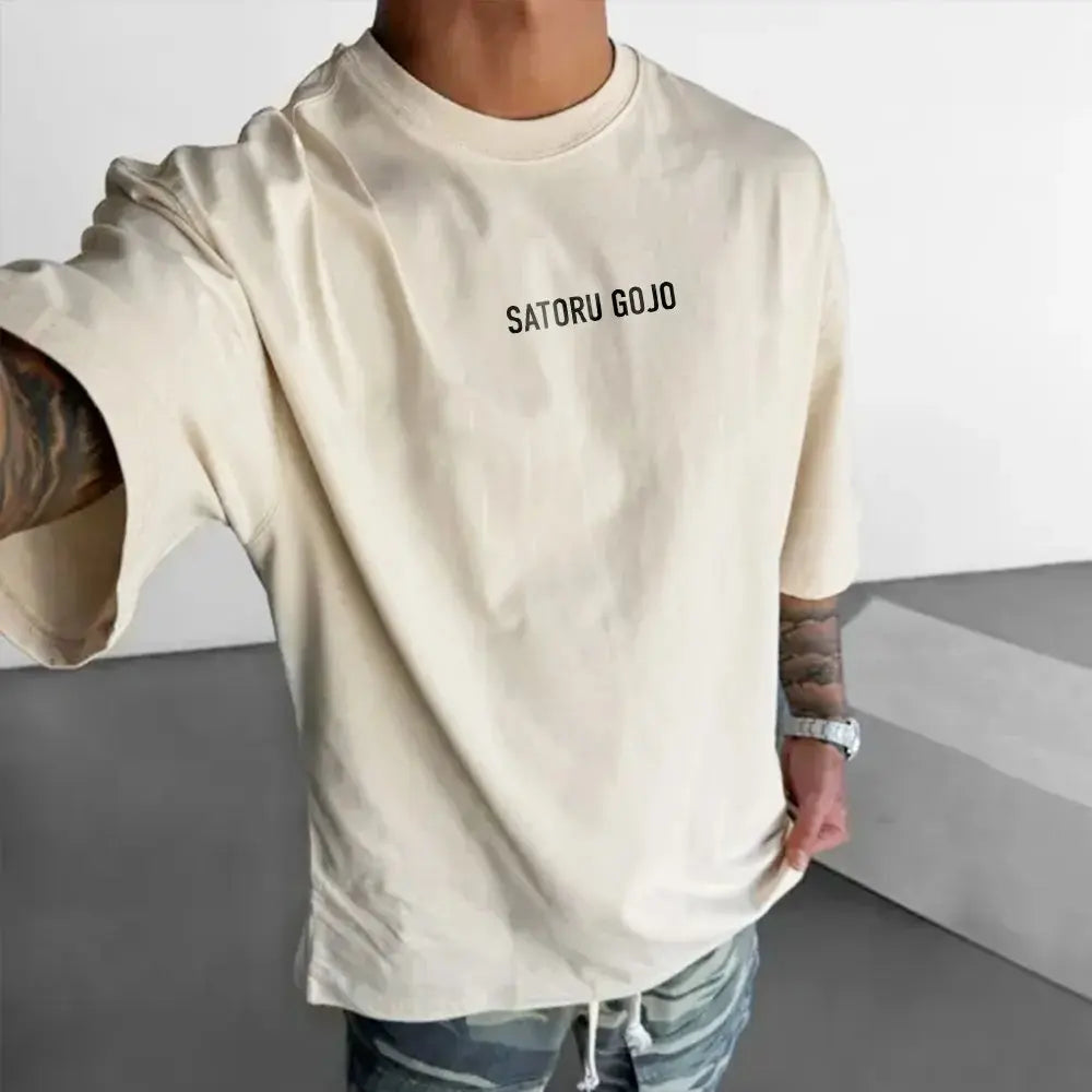 Jujutsu Kaisen Satoru Gojo Anime Men's T-shirt Summer Cotton Short Sleeve Graphic Tee Streetwear Casual Tops Cosplay Y2k Clothes