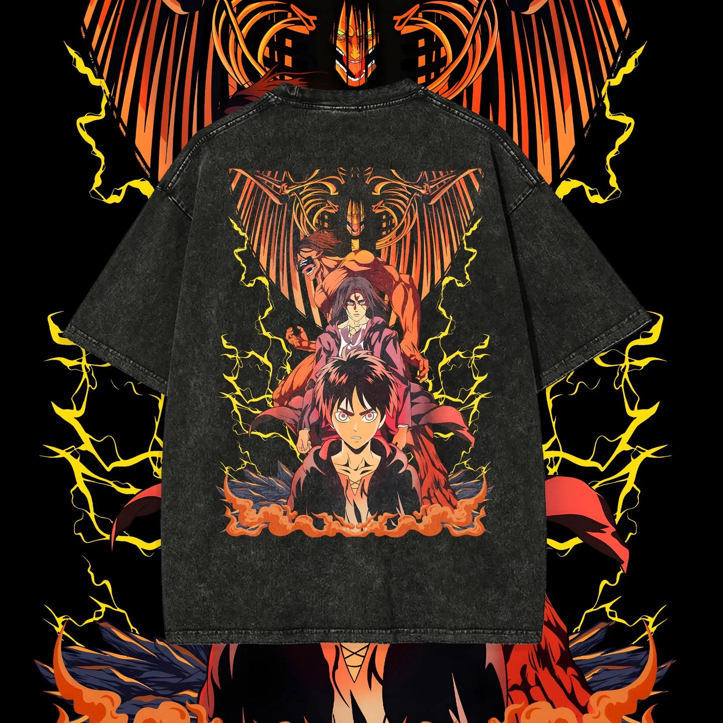 Attack on Titan Season 3 Scout Regiment Distress T-Shirt Anime Washed Tshirt Graphic T Shirts Harajuku Tops Tees