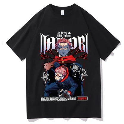Men's Japanese Jujutsu Kaisen Geto Suguru cartoon anime Harajuku printed short-sleeved T-shirt casual wear