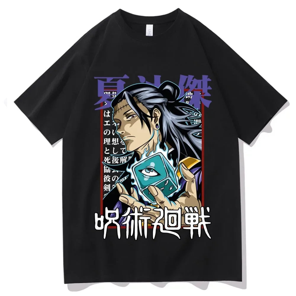 Men's Japanese Jujutsu Kaisen Geto Suguru cartoon anime Harajuku printed short-sleeved T-shirt casual wear