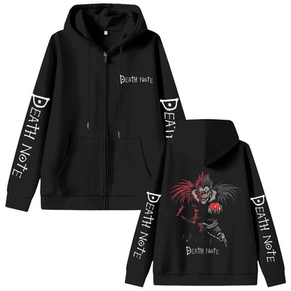 Anime Death Note Ryuk Graphic Zipper Hoodie Men Women Clothing Fashion Vintage Oversized Jacket Men's Cartoon Manga Merch Coat