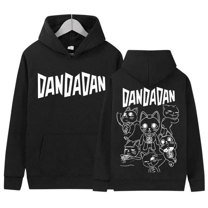 Japanese Anime Dandadan Okarun Dan Da Dan Graphic Hoody Funny Cat Style Men Women Fleece Sweatshirt Y2K Vintage Harajuku Hoodies