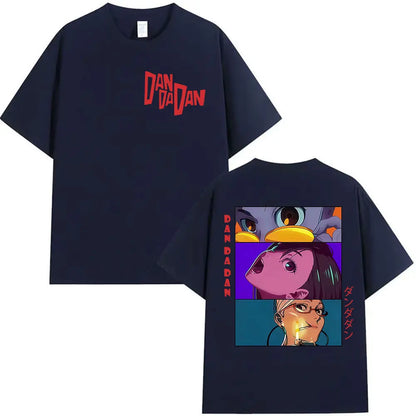 Japan Anime Dandadan Okarun Dan Da Dan Print Tee Shirt Mens Women Vintage Aesthetic T-shirt Fashion High Quality Cotton T Shirts