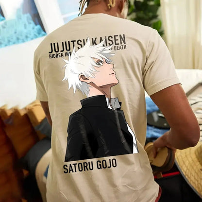 Jujutsu Kaisen Satoru Gojo Anime Men's T-shirt Summer Cotton Short Sleeve Graphic Tee Streetwear Casual Tops Cosplay Y2k Clothes