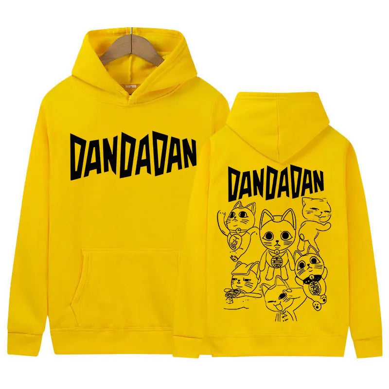 Japanese Anime Dandadan Okarun Dan Da Dan Graphic Hoody Funny Cat Style Men Women Fleece Sweatshirt Y2K Vintage Harajuku Hoodies