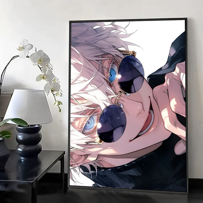 Jujutsu Kaisen Satoru Gojo Poster Minimalist Aesthetics Print Canvas Painting for Living Room Modern Home Decor