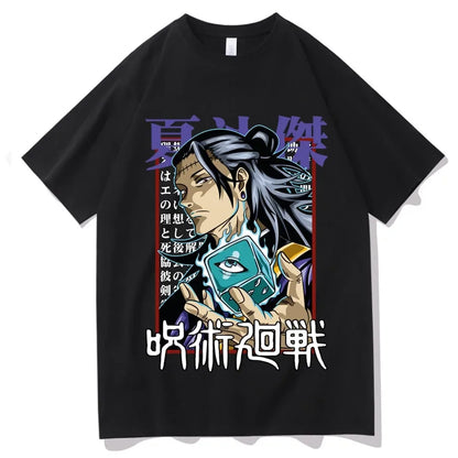 Men's Japanese Jujutsu Kaisen Geto Suguru cartoon anime Harajuku printed short-sleeved T-shirt casual wear
