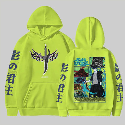 Anime Solo Leveling Sung Jinwoo Print Hoodies Men Women Manga Casual Pullover Unisex Harajuku Streetwear Long Sleeve Sweatshirts