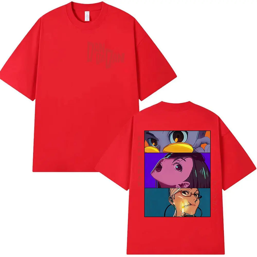 Japan Anime Dandadan Okarun Dan Da Dan Print Tee Shirt Mens Women Vintage Aesthetic T-shirt Fashion High Quality Cotton T Shirts