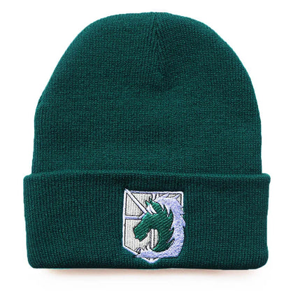 NEW Anime Attack on Titan Fashion Embroidery Knitted Hat New Men Women Hip Hop Hat Winter Hat Fashion Unisex Cap Streetwear gift
