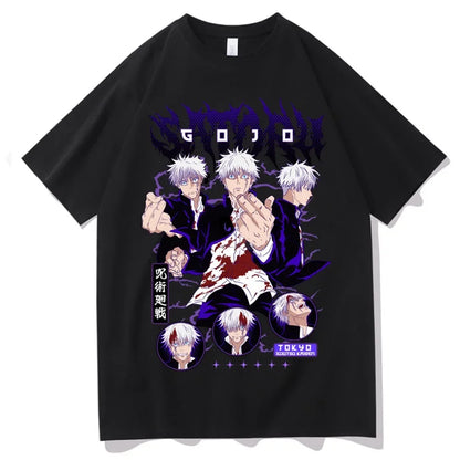Men's Japanese Jujutsu Kaisen Geto Suguru cartoon anime Harajuku printed short-sleeved T-shirt casual wear
