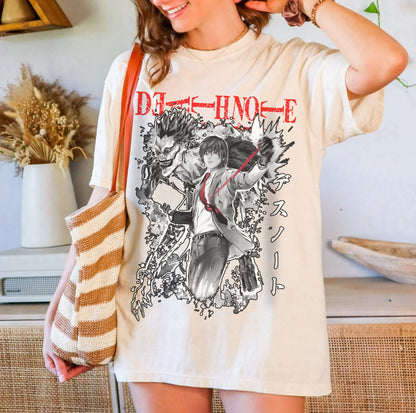 Classic Anime Women T-shrits Misa Amane Inspired Anime Death Note T-shirt Black Anime Gift Oversized Street Hip Hop Short Sleeve