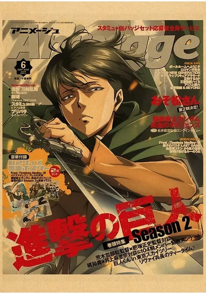 Attack on Titan Season  Eren Poster  Japanese Anime Classic Kraft Paper Wall Art Decor for Home  Room  Unique Prints  Stickers f