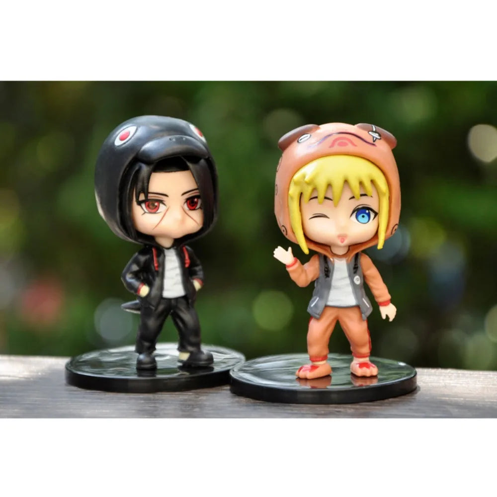 New Collectible Anime Ninja Model HoodieStyle Sasuke Kakashi Figurines Ideal for Boys Anime Figure Collection