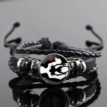 Death Note Design Vintage Leather Rope Bracelet Art Multilayer Braided Bracelets Bangles Handmade Charm Jewelry Gift