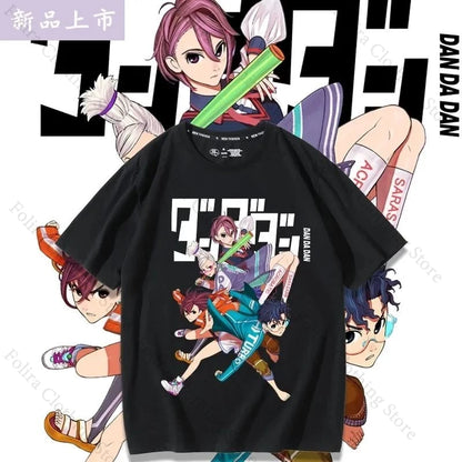 2025 Anime DAN DA DAN Printing T-shirt Cotton Summer Tops Short Sleeve Tee Casual Men Women T-shirts Men's Clothing