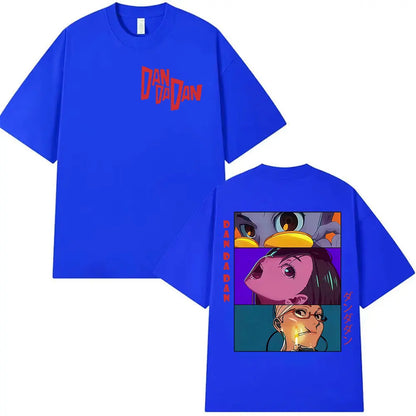 Japan Anime Dandadan Okarun Dan Da Dan Print Tee Shirt Mens Women Vintage Aesthetic T-shirt Fashion High Quality Cotton T Shirts