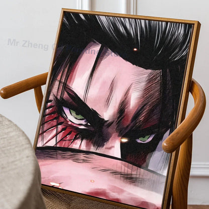 1PC Attack On Titan Poster Self-adhesive Art Waterproof Paper Sticker Coffee House Bar Room Wall Decor