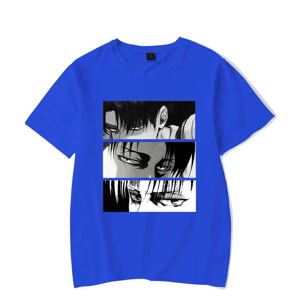Women T-shirts Japanese Anime Attack On Titan Levi Ackerman Eye Punk Tops Summer Harajuku Oversized Gothic Short Sleeve T-shirt