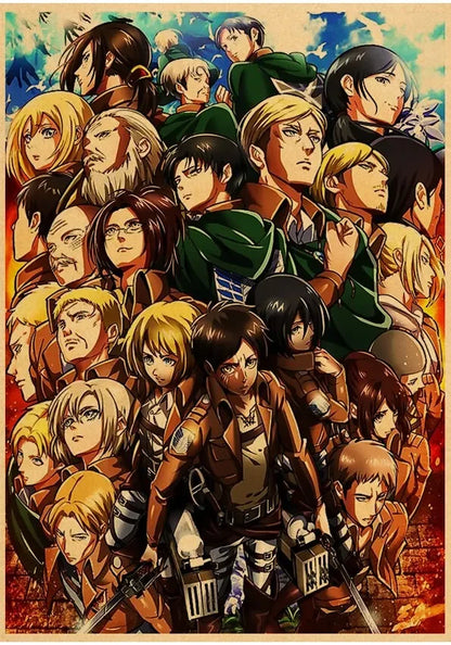 Attack on Titan Season  Eren Poster  Japanese Anime Classic Kraft Paper Wall Art Decor for Home  Room  Unique Prints  Stickers f