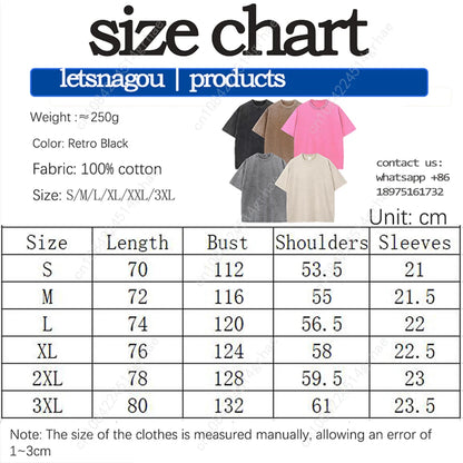 Harajuku Japanese Anime Streetwear Graphic T-Shirt Summer Short Sleeve Cotton Tshirt Jujutsu Kaisen Print Vintage Washed Tshirt