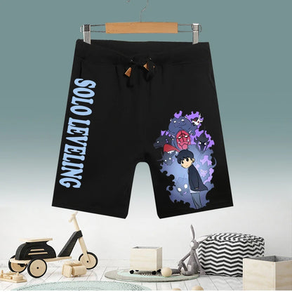 Summer Anime Solo Leveling Print Men's Shorts Sport Five-Point Shorts Women's Oversized Casual Basketball Gym Quick-drying Pants