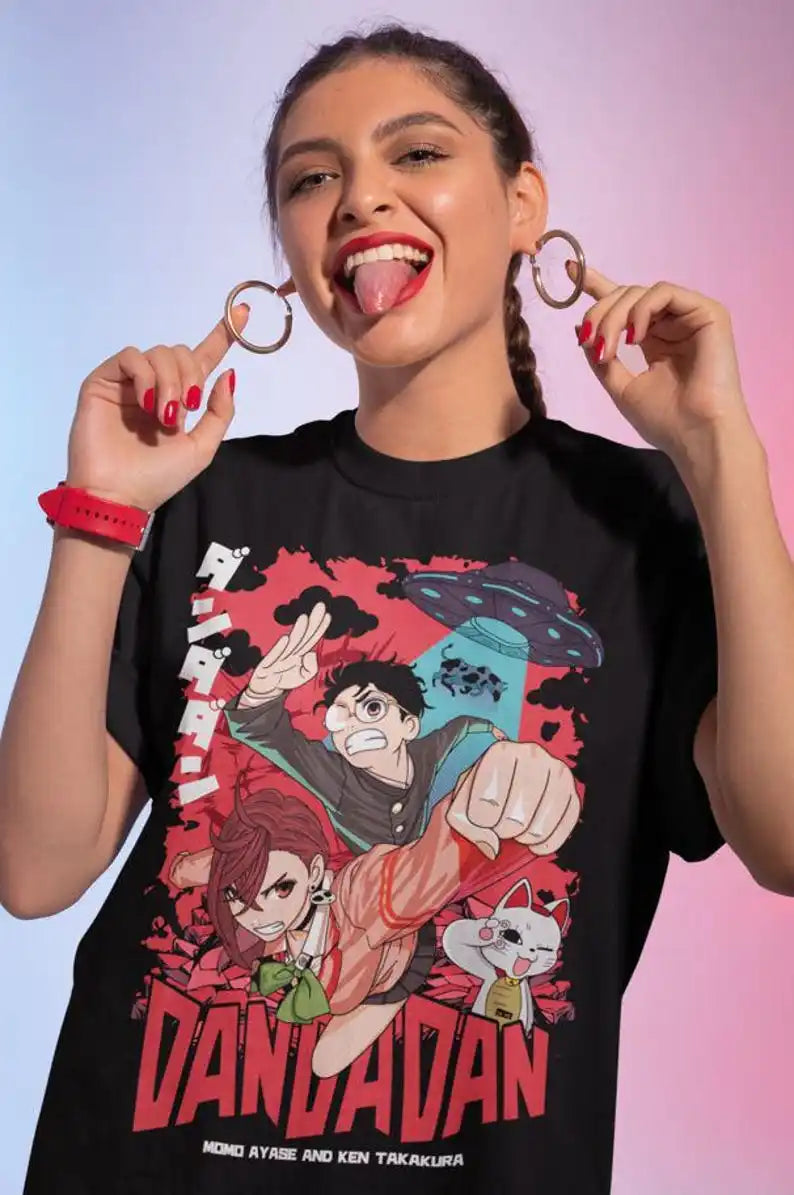 Dandadan Anime T-shirt Momo Ayase Okarun Gift Shirt All Size 100 Cotton