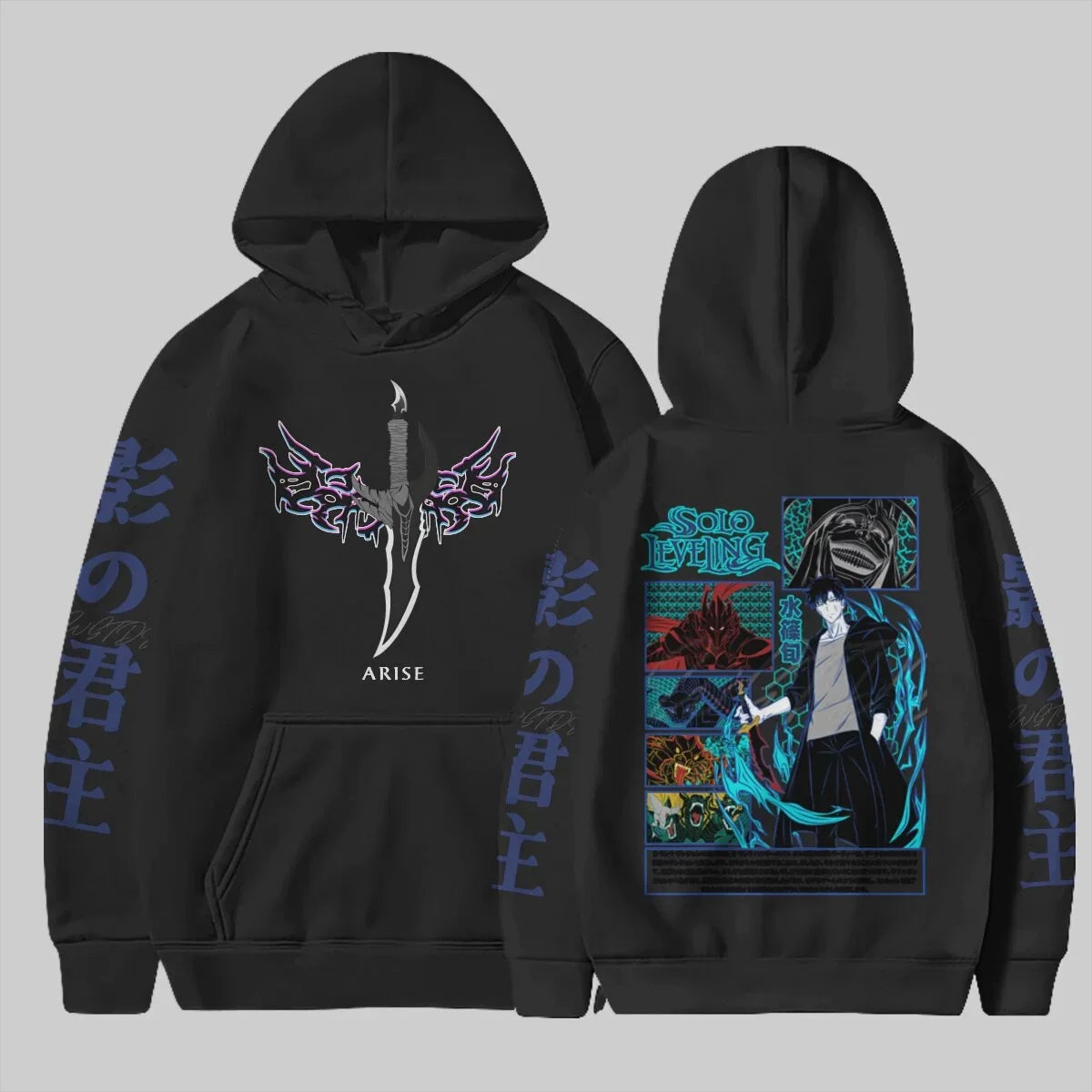 Anime Solo Leveling Sung Jinwoo Print Hoodies Men Women Manga Casual Pullover Unisex Harajuku Streetwear Long Sleeve Sweatshirts