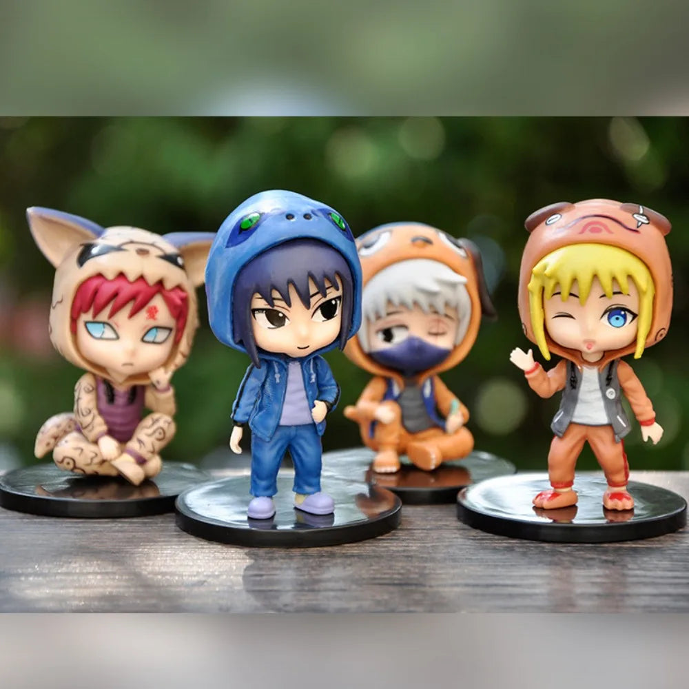 New Collectible Anime Ninja Model HoodieStyle Sasuke Kakashi Figurines Ideal for Boys Anime Figure Collection