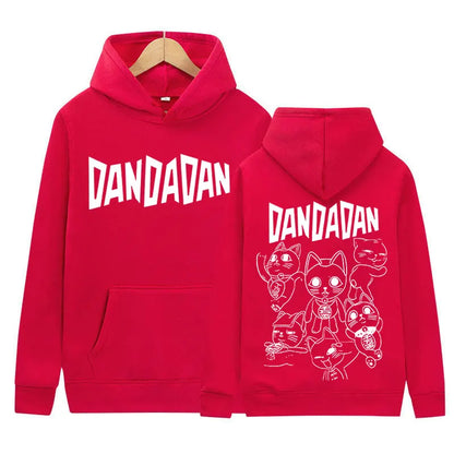 Japanese Anime Dandadan Okarun Dan Da Dan Graphic Hoody Funny Cat Style Men Women Fleece Sweatshirt Y2K Vintage Harajuku Hoodies