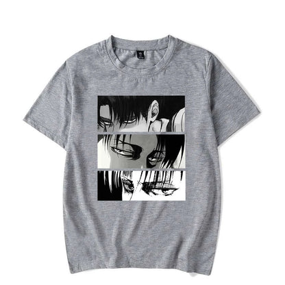 Women T-shirts Japanese Anime Attack On Titan Levi Ackerman Eye Punk Tops Summer Harajuku Oversized Gothic Short Sleeve T-shirt