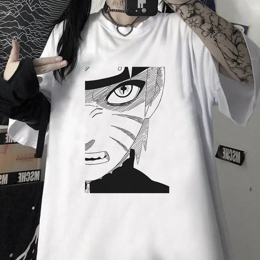 Japanese Anime Naruto Men's Women's Summer T-Shirt Harajuku Vintage Short Sleeve Loose Oversized Casual Comfortable Y2k Top