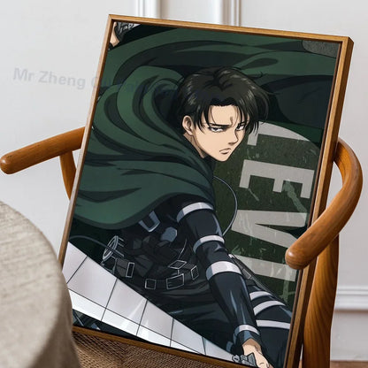 1PC Attack On Titan Poster Self-adhesive Art Waterproof Paper Sticker Coffee House Bar Room Wall Decor