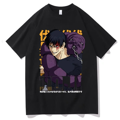 Men's Japanese Jujutsu Kaisen Geto Suguru cartoon anime Harajuku printed short-sleeved T-shirt casual wear