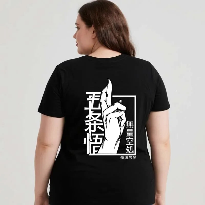Plus Size T Shirts Fashion Summer Funny Anime Satoru Gojo Jujutsu Kaisen T Shirt Short Sleeve Sport Casual T Shirt Sport Tops