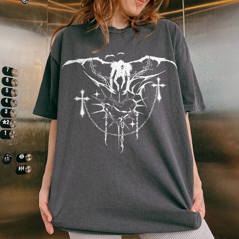 Ryuk Death Cybersigilism y2k Y2K grunge Grunge aesthetic death note gothic tshirt anime tshirt vintage streetwear