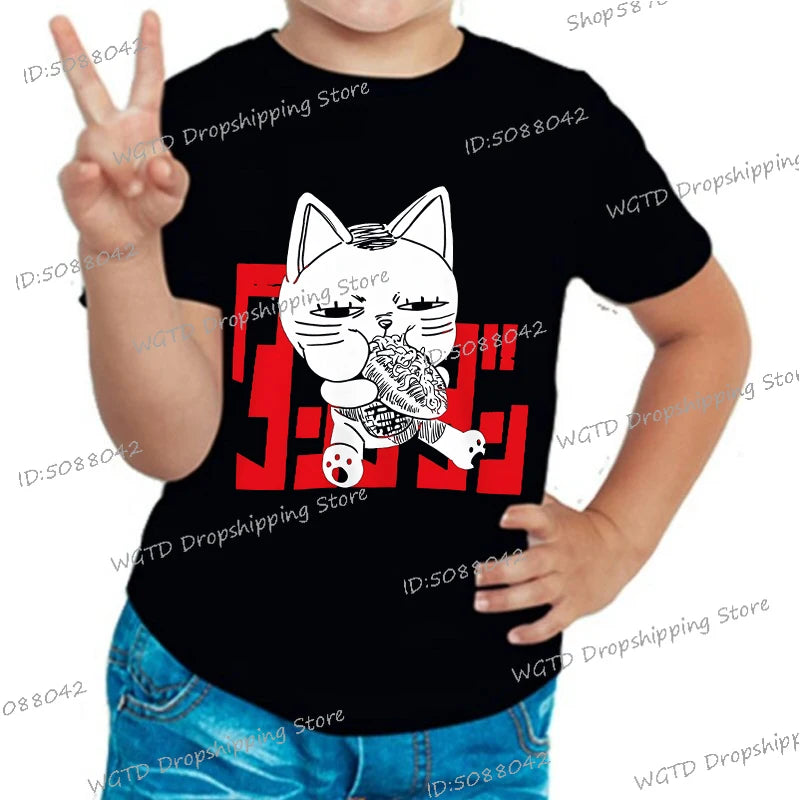 Dan Da Dan Anime Boys Girls T-shirts Japanese Manga Dandadan Children's Clothing Cute Cartoon Graphic Print Kids Y2K Tops