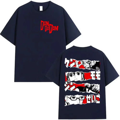 Japan Anime Dandadan Okarun Dan Da Dan Graphic Cover T Shirt Men Women Vintage Oversized T-Shirt O-Neck High Quality Cotton Tees