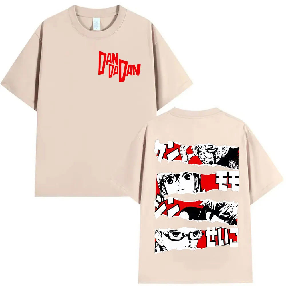 Japan Anime Dandadan Okarun Dan Da Dan Graphic Cover T Shirt Men Women Vintage Oversized T-Shirt O-Neck High Quality Cotton Tees