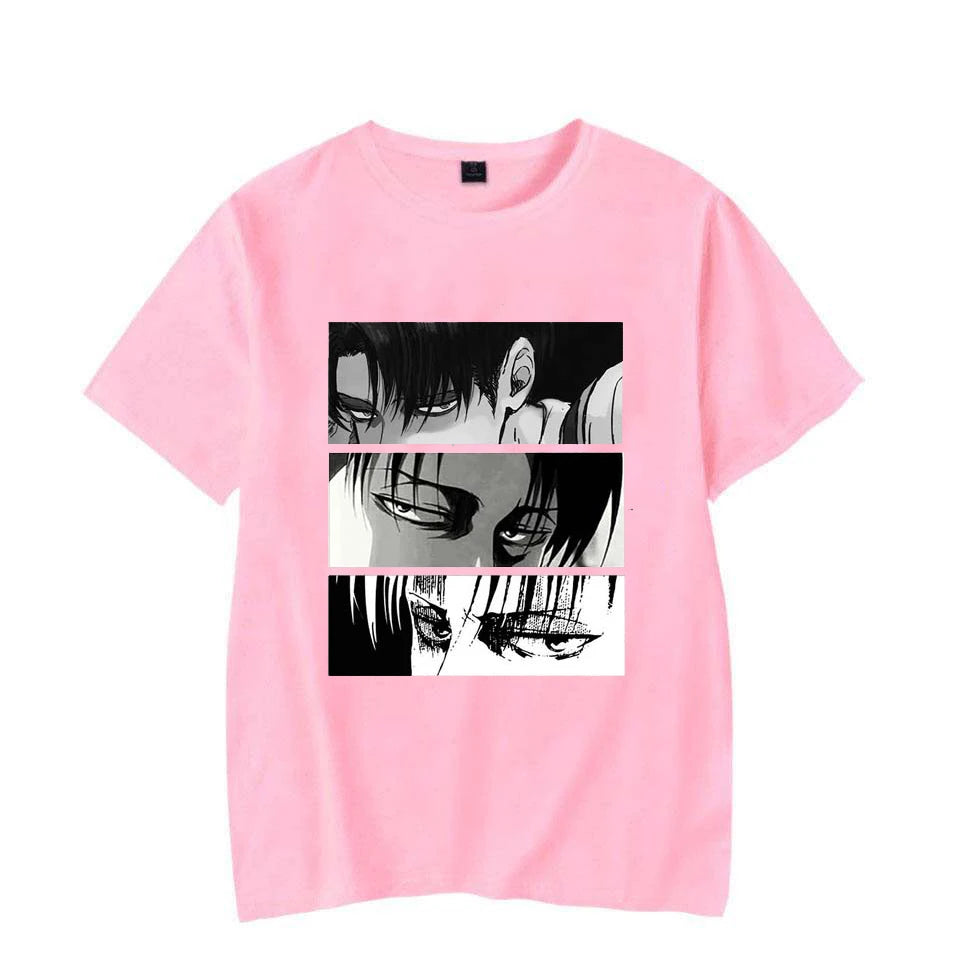 Women T-shirts Japanese Anime Attack On Titan Levi Ackerman Eye Punk Tops Summer Harajuku Oversized Gothic Short Sleeve T-shirt