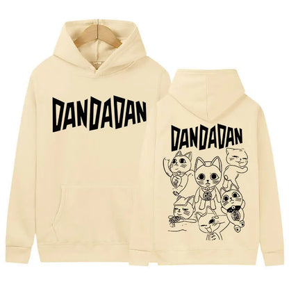 Japanese Anime Dandadan Okarun Dan Da Dan Graphic Hoody Funny Cat Style Men Women Fleece Sweatshirt Y2K Vintage Harajuku Hoodies