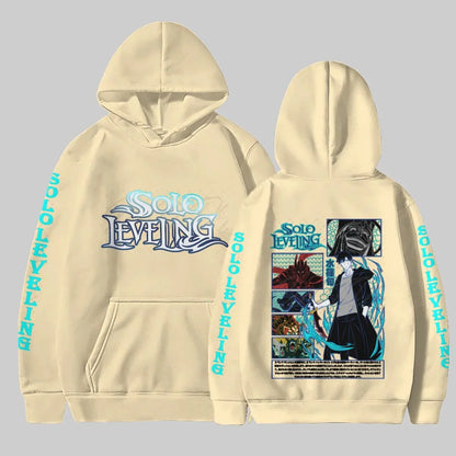 Anime Solo Leveling Sung Jinwoo Print Hoodies Men Women Manga Casual Pullover Unisex Harajuku Streetwear Long Sleeve Sweatshirts