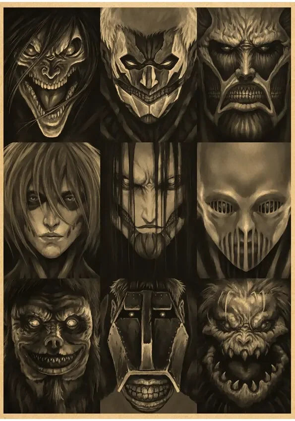 Attack on Titan Season  Eren Poster  Japanese Anime Classic Kraft Paper Wall Art Decor for Home  Room  Unique Prints  Stickers f